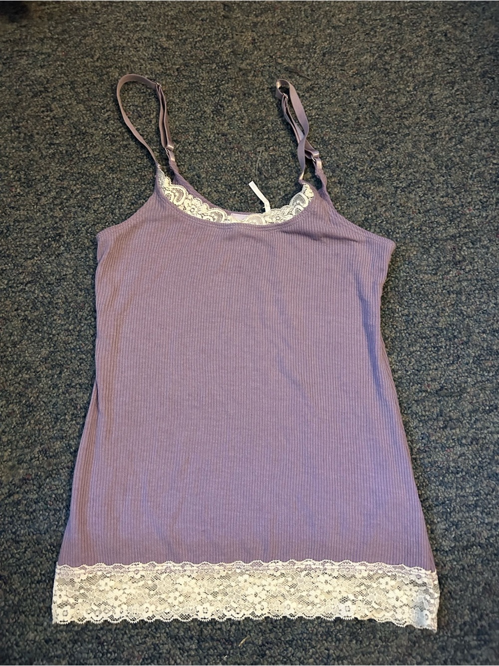 Urban Outfitters Lavender Ribbed Lace-Trim Cami